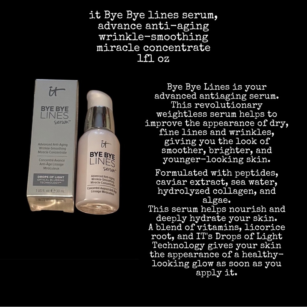 It Bye Bye Lines Serum,advance anti-aging wrinkles-smoothing miracle concentrate